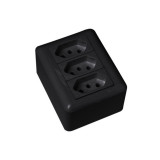 CJ TOMADA TRIPLA 20A SOBREPOR - BLUX OVERLAP GRAFITE - BO10598-8GF